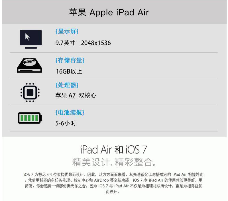 苹果  iPad 5(Air) 9.7英寸租赁